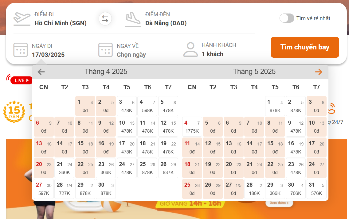 Chuyến bay 0 đồng tại BestPrice Travel