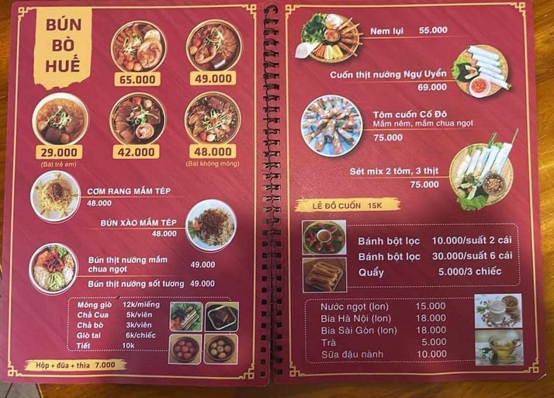 Nhà hàng nổi tiếng với món bún bò Huế