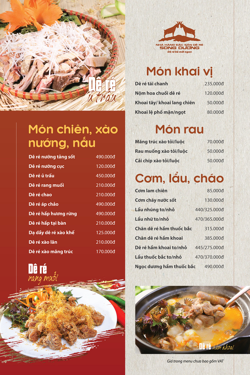 Thực đơn các món ăn từ thịt dê tại nhà hàng Hà Nội