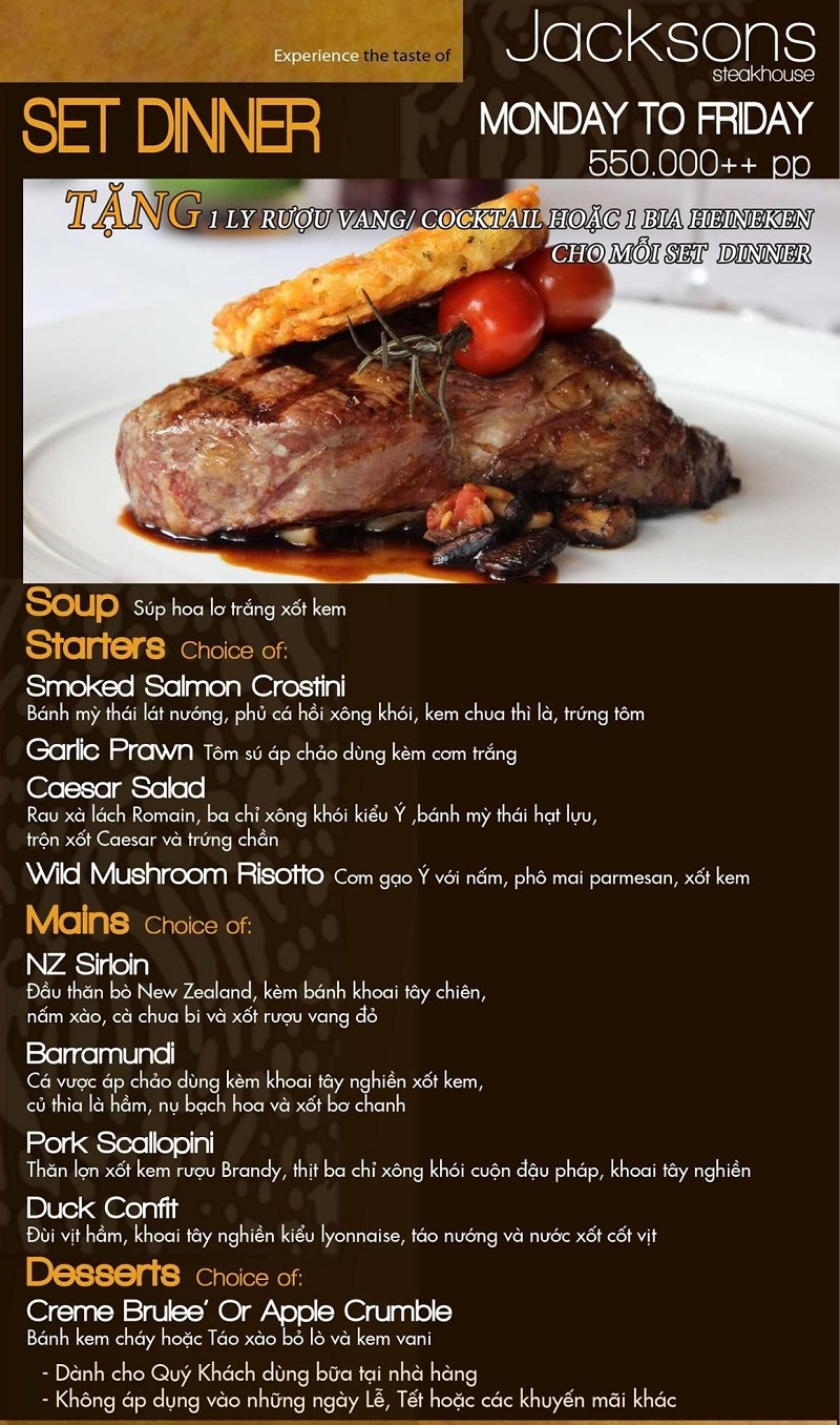 Nhà hàng nổi tiếng với món Steak ngon khó cưỡng