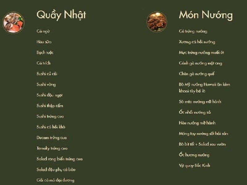 Nhà hàng phục vụ buffet với các món Âu - Á