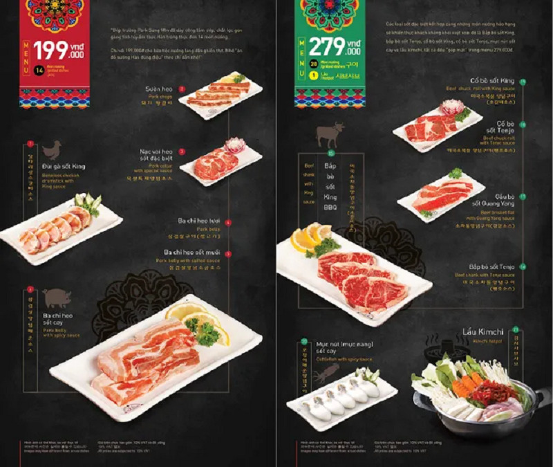 Thực đơn các món nướng tại nhà hàng Hà Nội