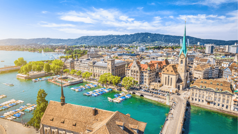 Địa điểm du lịch châu Âu hồ Zurich