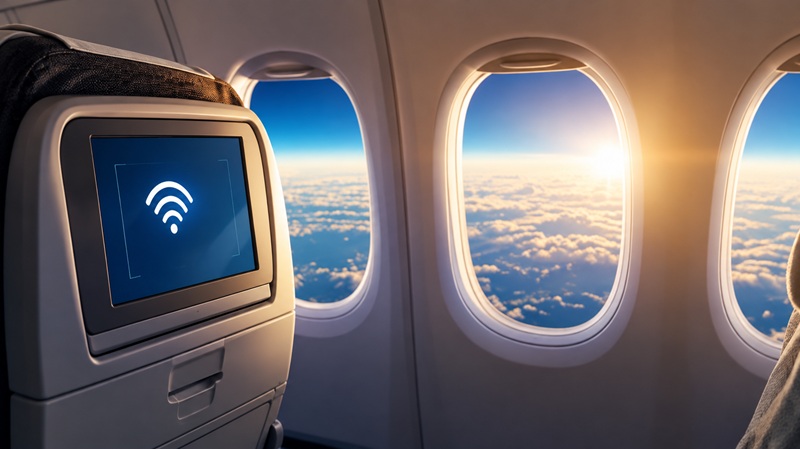 Tr&ecirc;n m&aacute;y bay được trang bị hệ thống kết nối c&oacute; cung cấp wifi