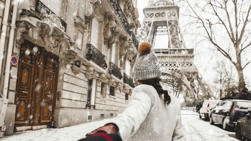 Hình ảnh tháp Eiffel mùa đông