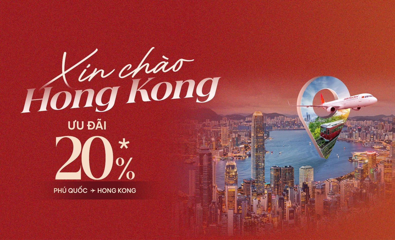 Sun PhuQuoc Airways ưu đ&atilde;i 20% chặng bay mới Ph&uacute; Quốc - Hong Kong