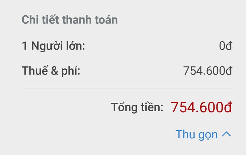 Kiểm tra tổng tiền trước khi thanh toán
