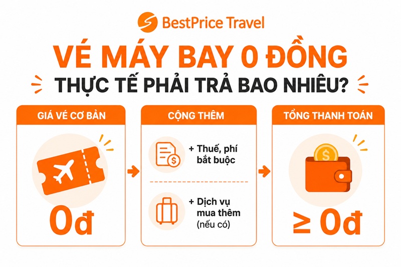 Thực tế phải trả bao nhiêu tiền khi săn vé máy bay 0 đồng