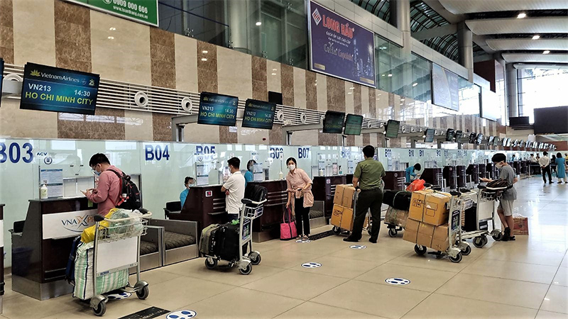 Vị trí quầy làm thủ tục tại sân bay Nội Bài Vietnam Airlines