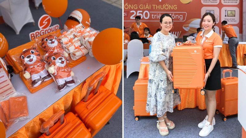 Khách hàng nhận vali cao cấp từ BestPrice Travel