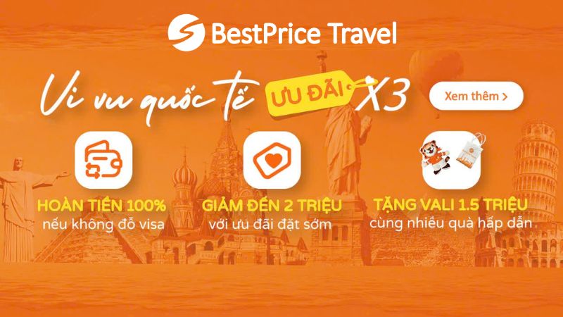 Đặt tour quốc tế cùng BestPrice Travel