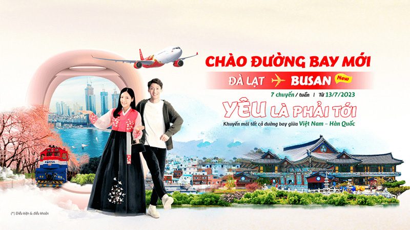 Vietjet Air mở đường bay thẳng Đà Lạt - Busan