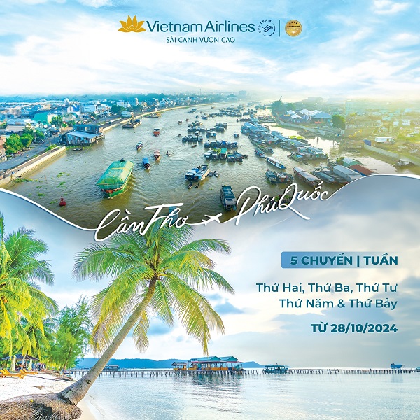 Vietnam Airlines khai thác lại đường bay Cần Thơ - Phú Quốc