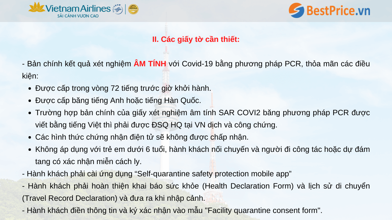 Các giấy tờ cần thiết khi nhập cảnh Hàn Quốc trong giai đoạn dịch COVID-19