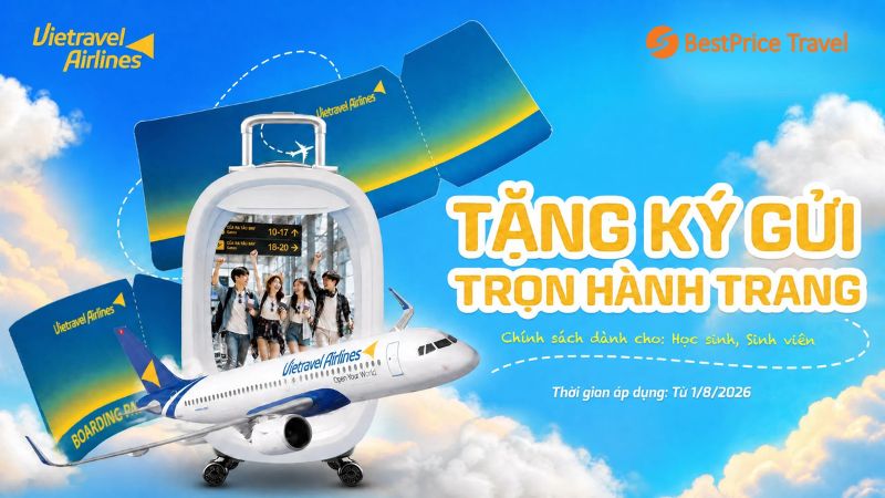 Tặng thêm hành lý ký gửi áp dụng cho học sinh, sinh viên