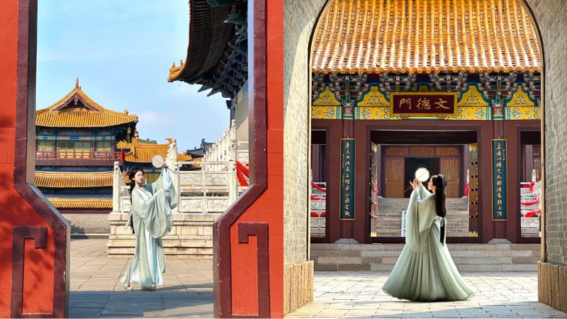 Mặc Hán phục chụp ảnh cổ trang ở Tam Quốc Thành Vô Tích