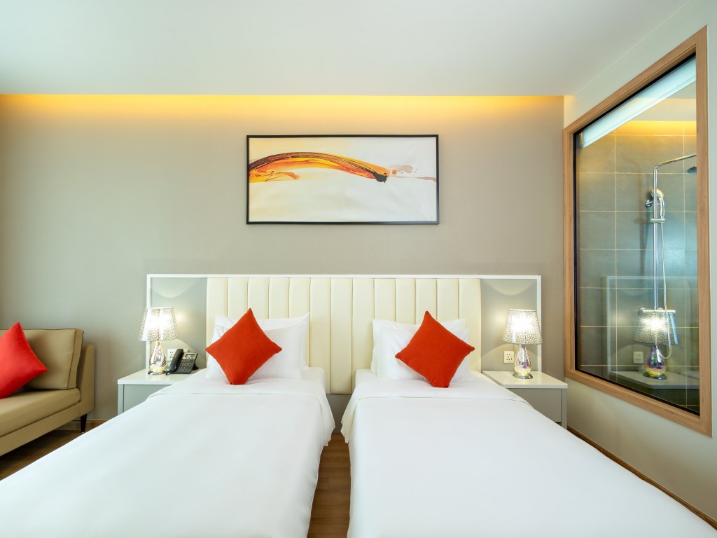 Phòng ngủ khách sạn Phát Linh Hạ Long