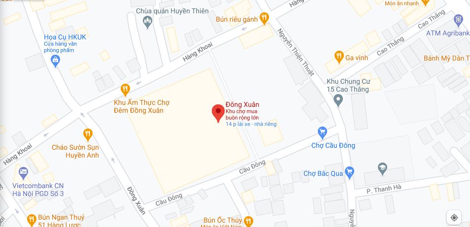 Bản đồ chợ Đồng Xuân