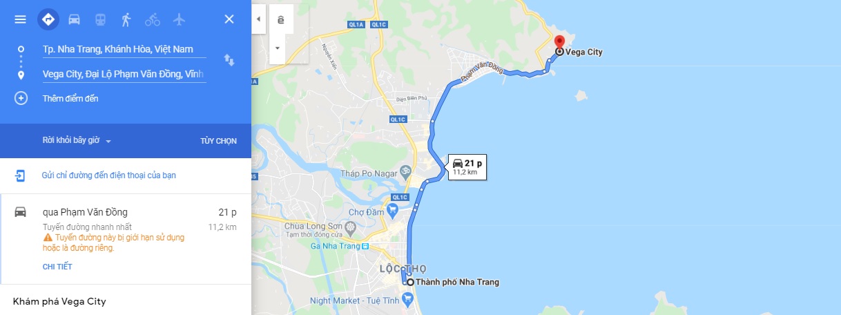 Bản đồ di chuyển đại lộ Phạm Văn Đồng