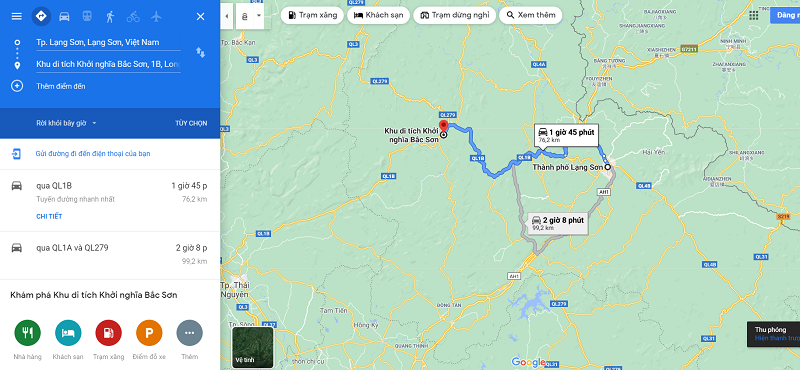 Cách di chuyển từ trung tâm thành phố Lạng Sơn đến khu di tích Bắc Sơn