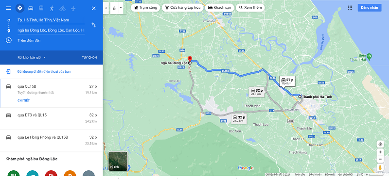 Cách di chuyển từ thành phố Hà Tĩnh đến khu di tích lịch sử Ngã Ba Đồng Lộc