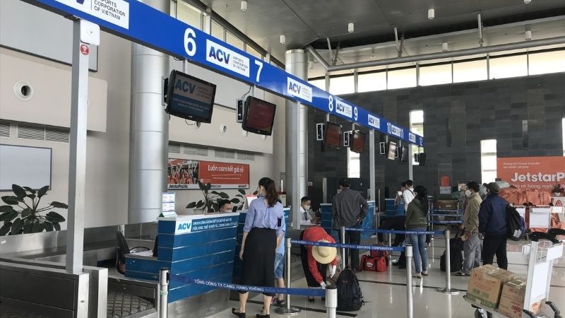 Khu vực check in sân bay Buôn Ma Thuột