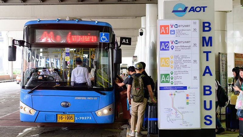 Xe bus trường bay Đôn Mường về trung tâm Bangkok