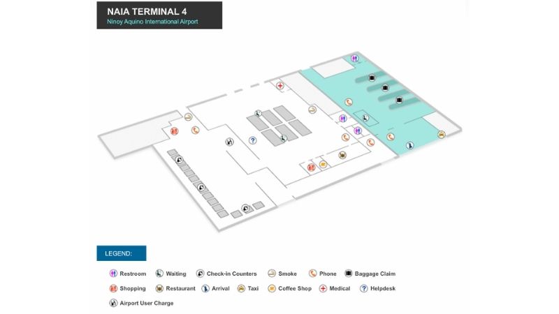 Sơ đồ Nhà ga nội địa T4 sân bay quốc tế Ninoy Aquino