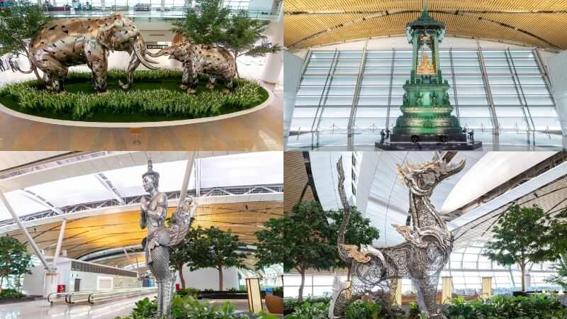 Các hình tượng văn hóa Thái Lan ở sân bay Suvarnabhumi