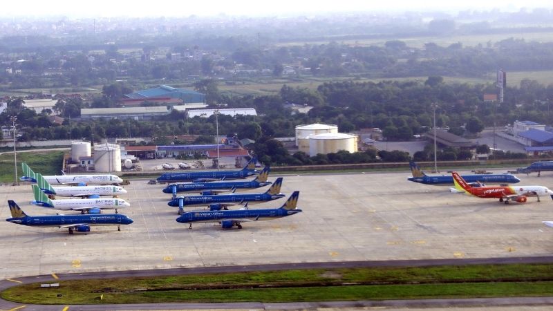 Sân đỗ tàu bay tại sân bay quốc tế Nội Bài