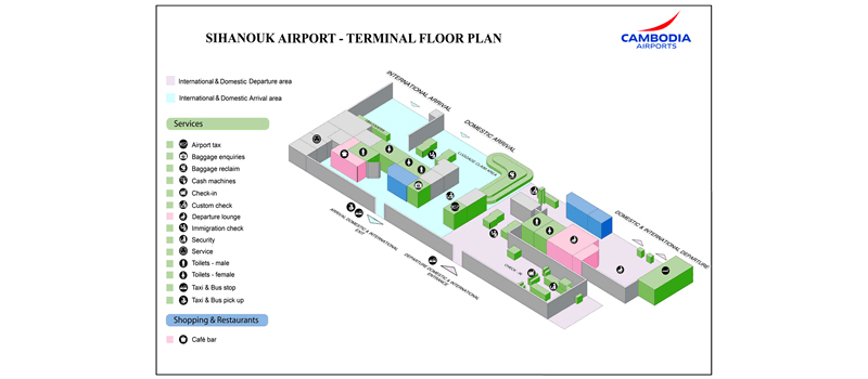 Sơ đồ nhà ga sân bay Sihanouk