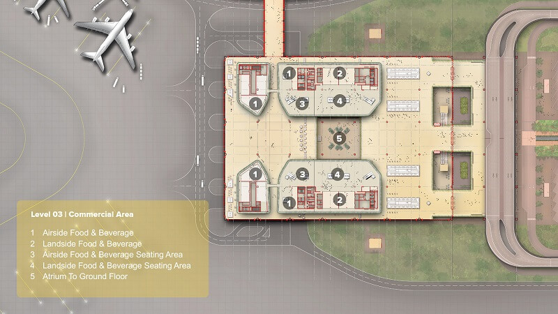 Sơ đồ tầng 3 Nhà ga sân bay Techo Phnom Penh