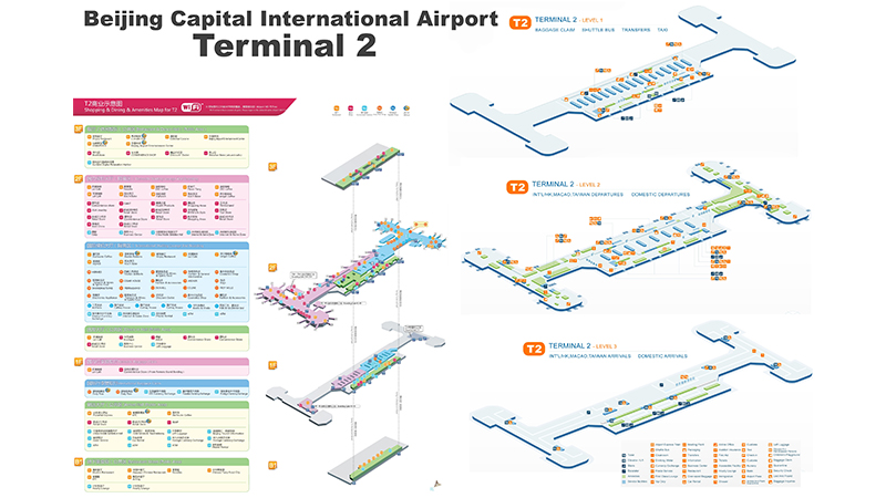 Sơ đồ Nhà ga hành khách số 2 sân bay quốc tế Thủ đô Bắc Kinh