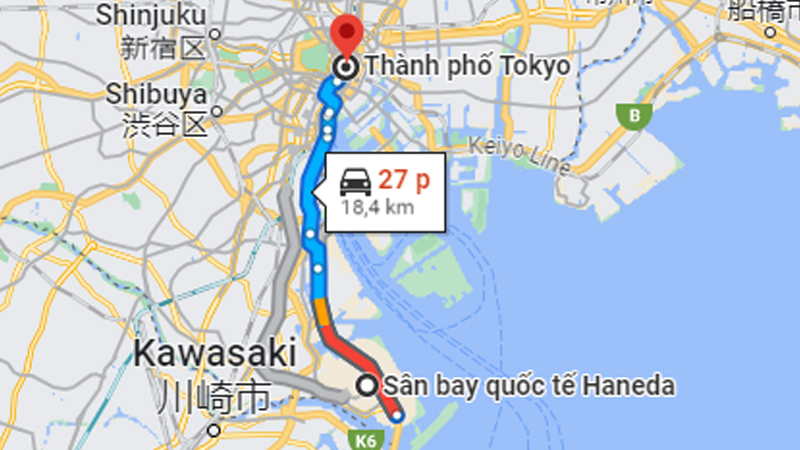 Di chuyển từ sân bay Haneda đến Tokyo khoảng 30 - 60 phút