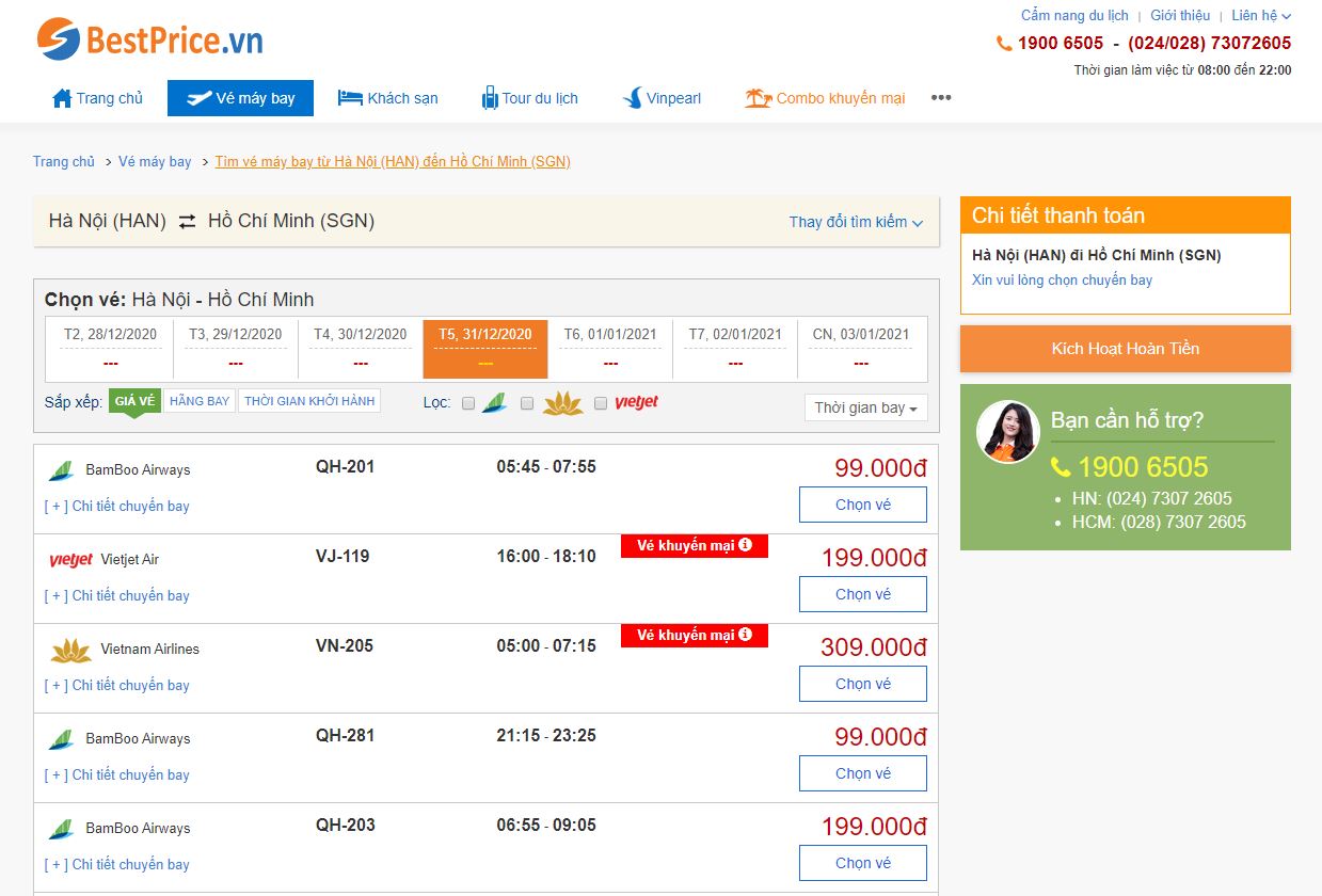 Đặt vé máy bay khuyến mãi giá rẻ trực tuyến tại bestprice.vn