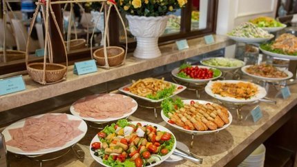 Quầy line ăn sáng đa dạng