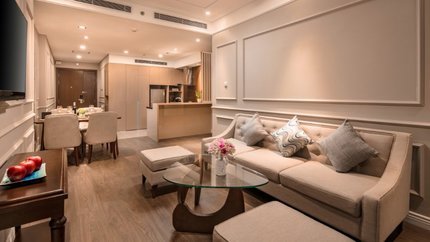 Phòng khách được bài trí trang nhã