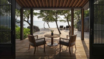 Tầm nhìn hướng biển của phòng Ocean Pavilions Amanoi Resort Ninh Thuận