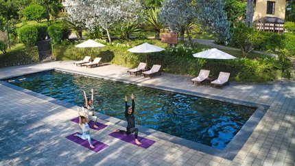 Hoạt động tập yoga vào mỗi sáng