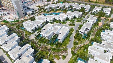 Các dãy biệt thự khi nhìn từ trên cao