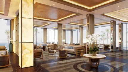 Sảnh được thiết kế lộng lẫy