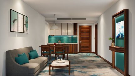 Phòng khách và phòng bếp