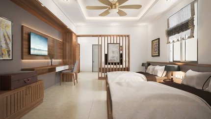 Căn phòng rộng rãi, thoáng mát