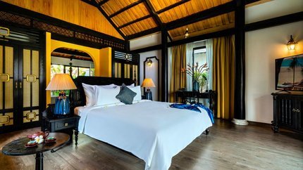 Phòng được thiết kế bằng gỗ tinh xảo