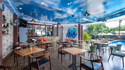 Sảnh cafe với không gian thư giãn