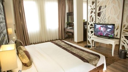 Phòng được thiết kế mang hơi hướng cổ điển