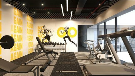 Phòng Gym với đầy đủ thiết bị tân tiến.