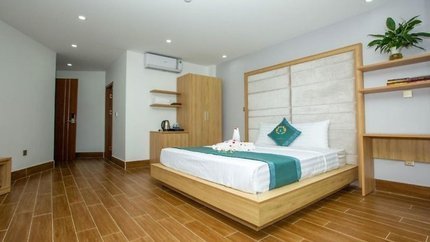 Căn phòng đơn giản nhưng tiện nghi