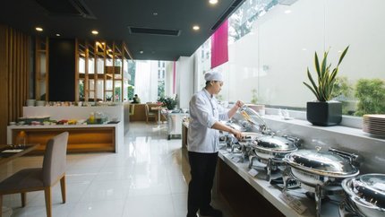 Không gian quầy buffet