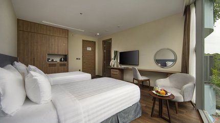 Phòng nghỉ với đầy đủ thiết bị tiện nghi.